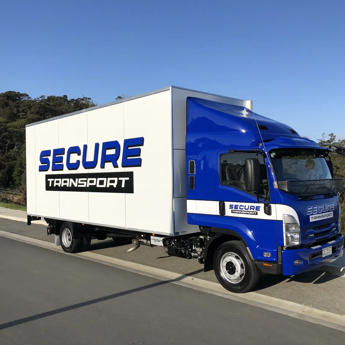 Secure Transport freight truck parked at the Albany depot